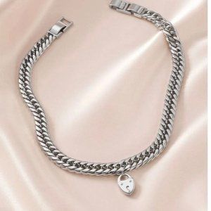 Stella & Dot Heart Lock Necklace